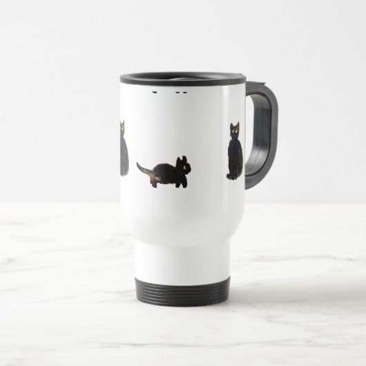 Cute Black Cats Art Reisbeker (Voorkant rechts)
