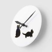 Cute Black Cats Art Ronde Klok (Hoek)