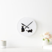 Cute Black Cats Art Ronde Klok (Huis)
