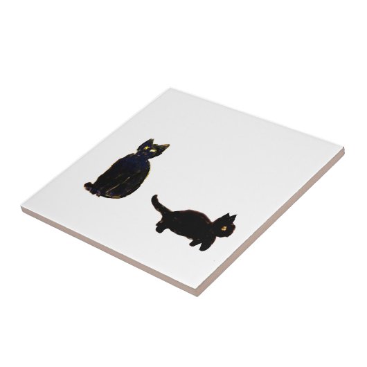 Cute Black Cats Art Tegeltje (Zijkant)