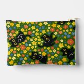 Cute Black Cats Floral Meadow Pattern Etui (Achterkant)