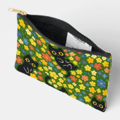Cute Black Cats Floral Meadow Pattern Etui (Open)