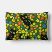 Cute Black Cats Floral Meadow Pattern Etui (Voorkant)