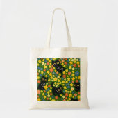 Cute Black Cats Floral Meadow Pattern Tote Bag (Voorkant)