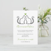 Cute Black Cats Green Heart Wedding Accommodatie (Staand voorkant)