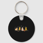 Cute Black Cats In Ghost Costume Women And Men Hal Sleutelhanger (Voorkant)
