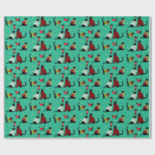 Cute Black Cats in kerstzweten Cadeaupapier (Vlak)