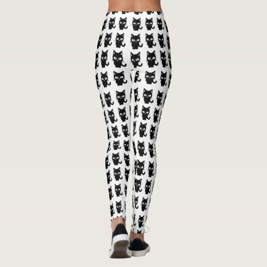 Cute Black Cats Kat Halloween Costuum Leggings (Achterkant)