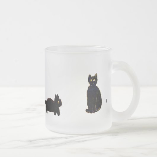Cute Black Cats Kat Matglas Koffiemok (Rechts)