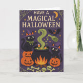 Cute Black Cats Spooky Halloween  Kaart (Voorkant)
