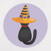 Cute Black Cats Witte Petten Stickers set (Design 2)