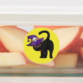 Cute Black Cats Witte Petten Stickers set (Aangebracht)