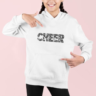 Cute Black Cheer Typography Cheerleader Silhouette
