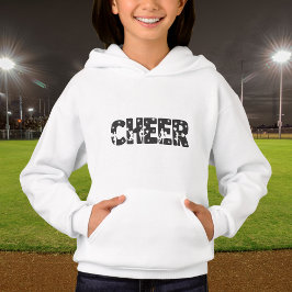 Cute Black Cheer Typography Cheerleader Silhouette