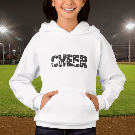 Cute Black Cheer Typography Cheerleader Silhouette