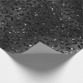 Cute Black Cheetah Leopard Skin Print Animal Cadeaupapier (Hoek)