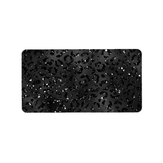 Cute Black Cheetah Leopard Skin Print Animal Etiket (Voorkant)