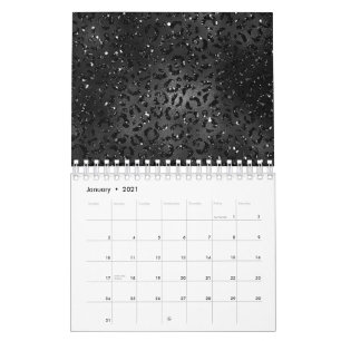 Cute Black Cheetah Leopard Skin Print Animal Kalender