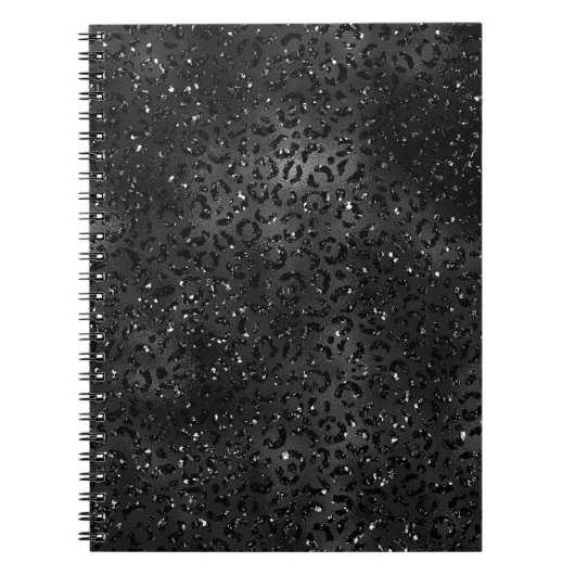 Cute Black Cheetah Leopard Skin Print Animal Notitieboek (Voorkant)