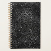 Cute Black Cheetah Leopard Skin Print Animal Planner (Voorkant)