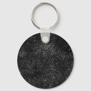 Cute Black Cheetah Leopard Skin Print Animal Sleutelhanger
