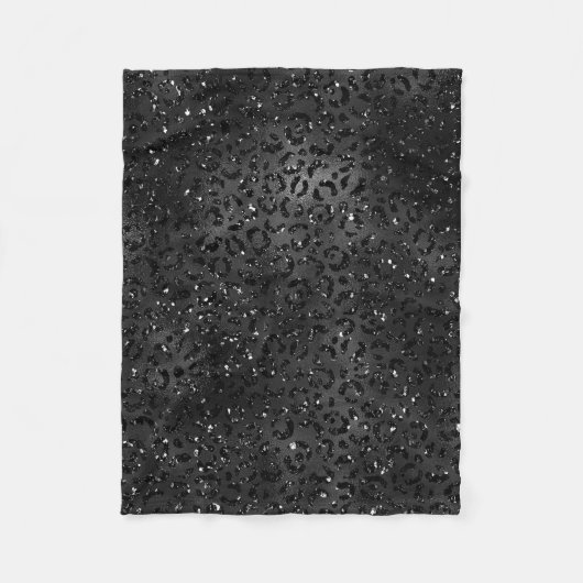 Cute Black Cheetah Leopard Skin Print Patroon Fleece Deken (Voorkant)