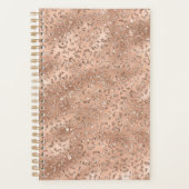 Cute Black Cheetah Leopard Skin Print Patroon Planner (Voorkant)
