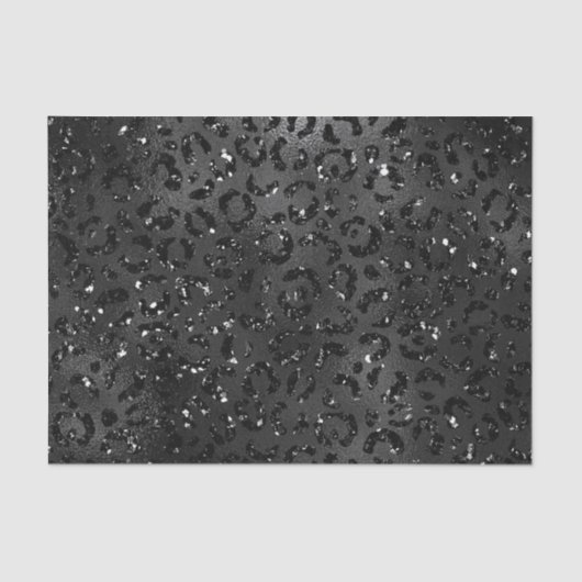 Cute Black Cheetah Leopard Skin Print Patroon Tissuepapier (Voorkant)