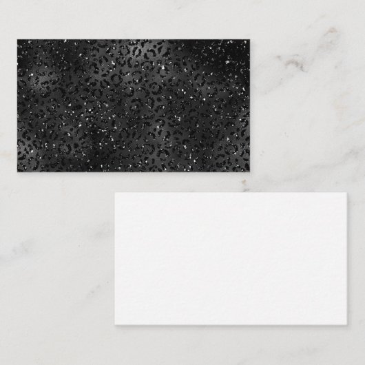 Cute Black Cheetah Leopard Skin Print Patroon Visitekaartje (Voorkant / Achterkant)