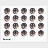 Cute Black Chihuahua Dog Face Ronde Sticker (Vel)
