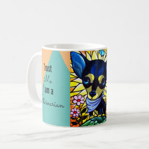 Cute Black Chihuahua Dog Veterinarian Name Artwork Koffiemok