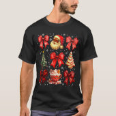 Cute Black Christmas Santa Tree Cake Xmas Women Gi T-shirt (Voorkant)