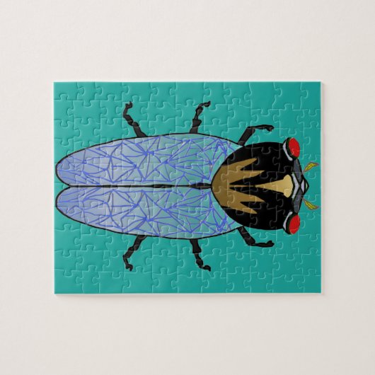 Cute Black Cicada Legpuzzel (Horizontaal)