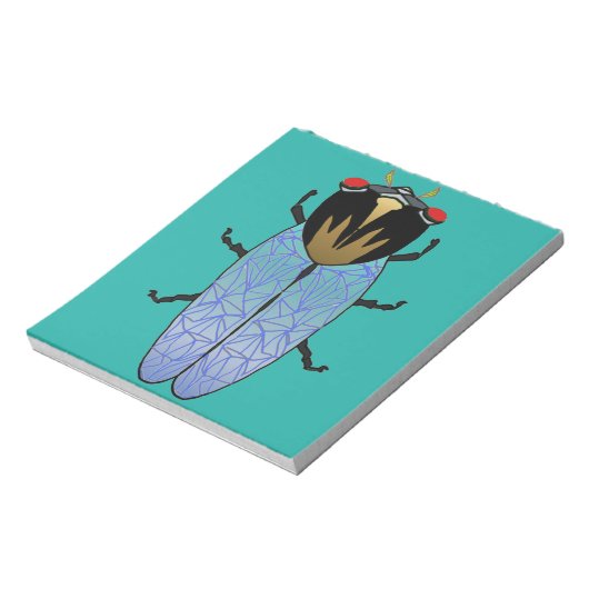 Cute Black Cicada Notitieblok (Linkerzijde)