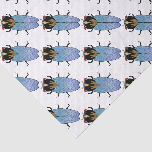 Cute Black Cicada Tissuepapier (Detail)