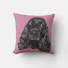 Cute Black Cocker Spaniel Dog Kussen