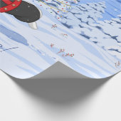 Cute Black Corgi-kerstrendieren kostuum Cadeaupapier (Hoek)