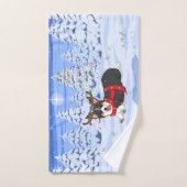 Cute Black Corgi-kerstrendieren kostuum Handdoek (Handdoek)