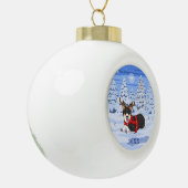 Cute Black Corgi-kerstrendieren kostuum Keramische Bal Ornament (Links)