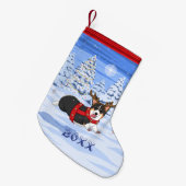 Cute Black Corgi-kerstrendieren kostuum Kleine Kerstsok (Voorkant (Hangend))