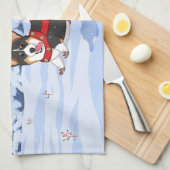 Cute Black Corgi-kerstrendieren kostuum Theedoek (Quarter Fold)