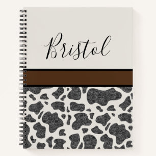 Cute Black Cow Spots Animal Print op maat gemaakt Notitieboek