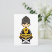 Cute Black Crusader Knight Briefkaart (Staand voorkant)