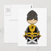Cute Black Crusader Knight Briefkaart (Voorkant / Achterkant)