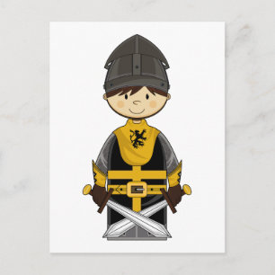 Cute Black Crusader Knight Briefkaart