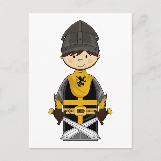 Cute Black Crusader Knight Briefkaart (Voorkant)