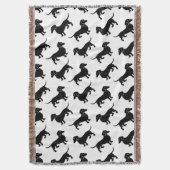 Cute Black Dachshund Pattern Deken (Voorkant Verticaal)