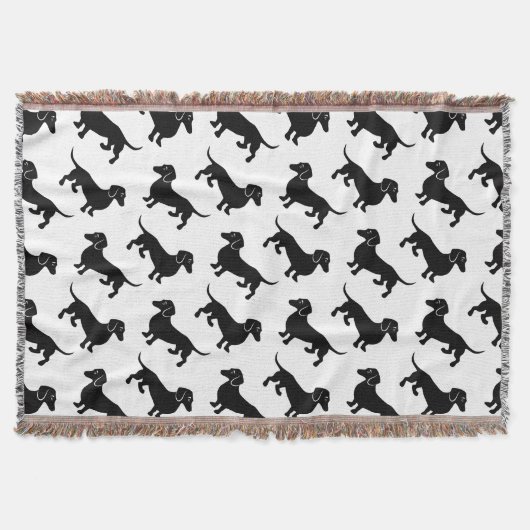 Cute Black Dachshund Pattern Deken (Voorkant)