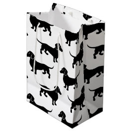 Cute Black Dachshund Pattern Medium Cadeauzakje