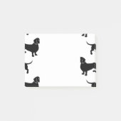 Cute Black Dachshund Pattern Post-it® Notes (Voorkant)